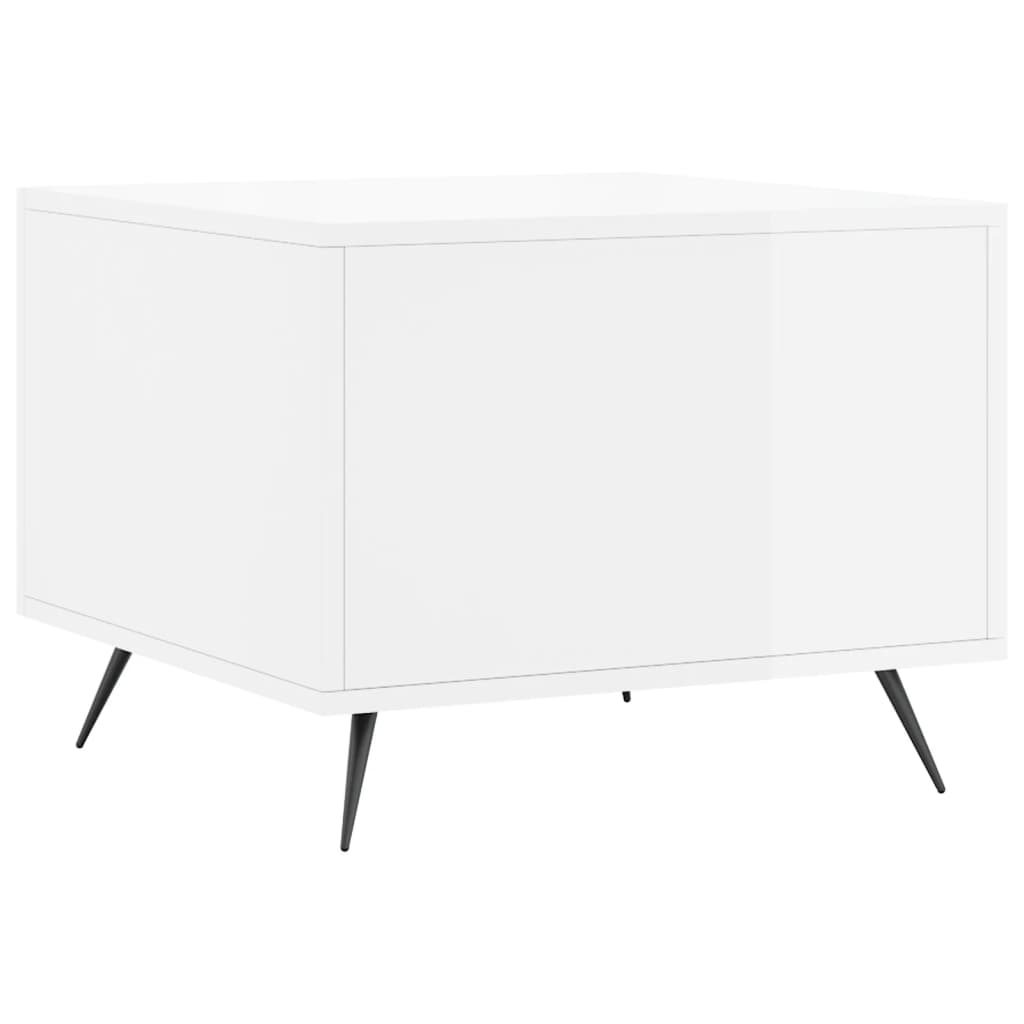 Coffee Table High Gloss White 50x50x40 cm Engineered Wood