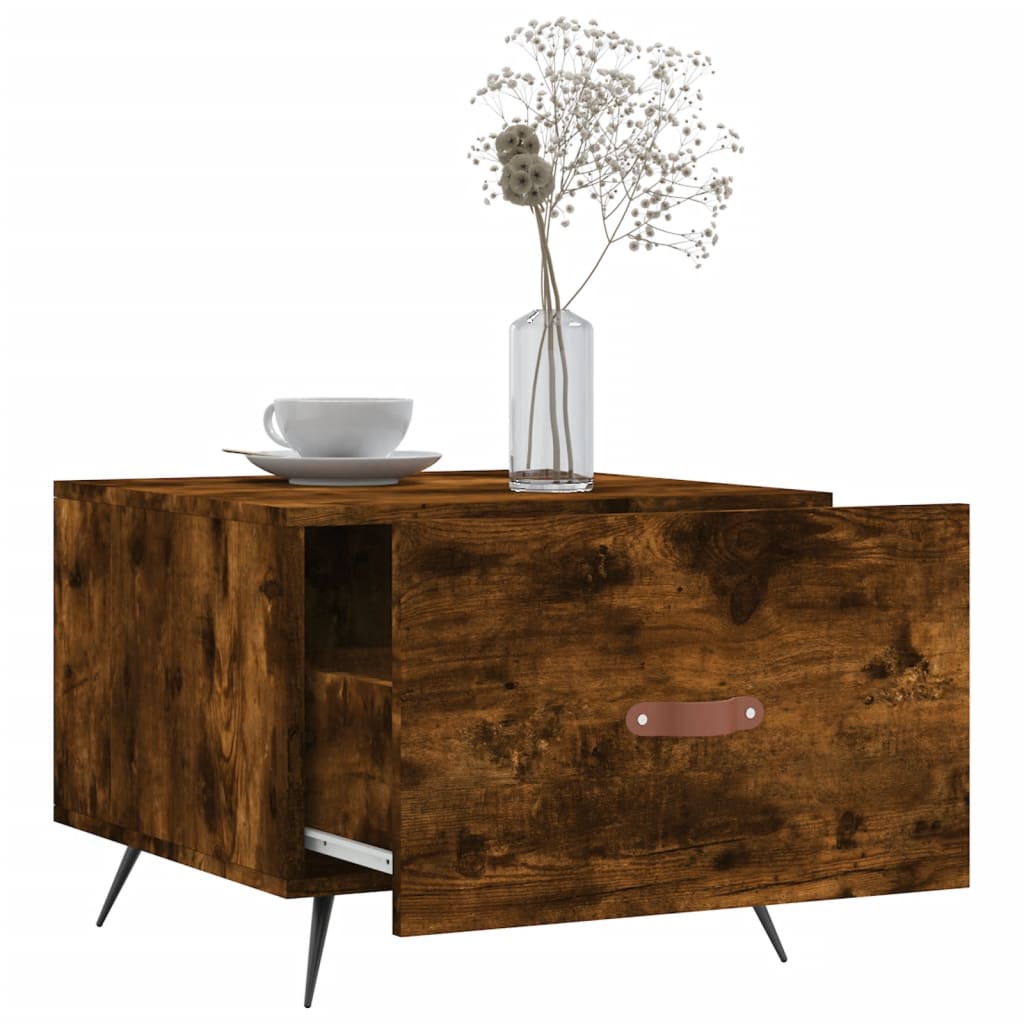 Coffee Table Smoked Oak 50x50x40 cm Engineered Wood