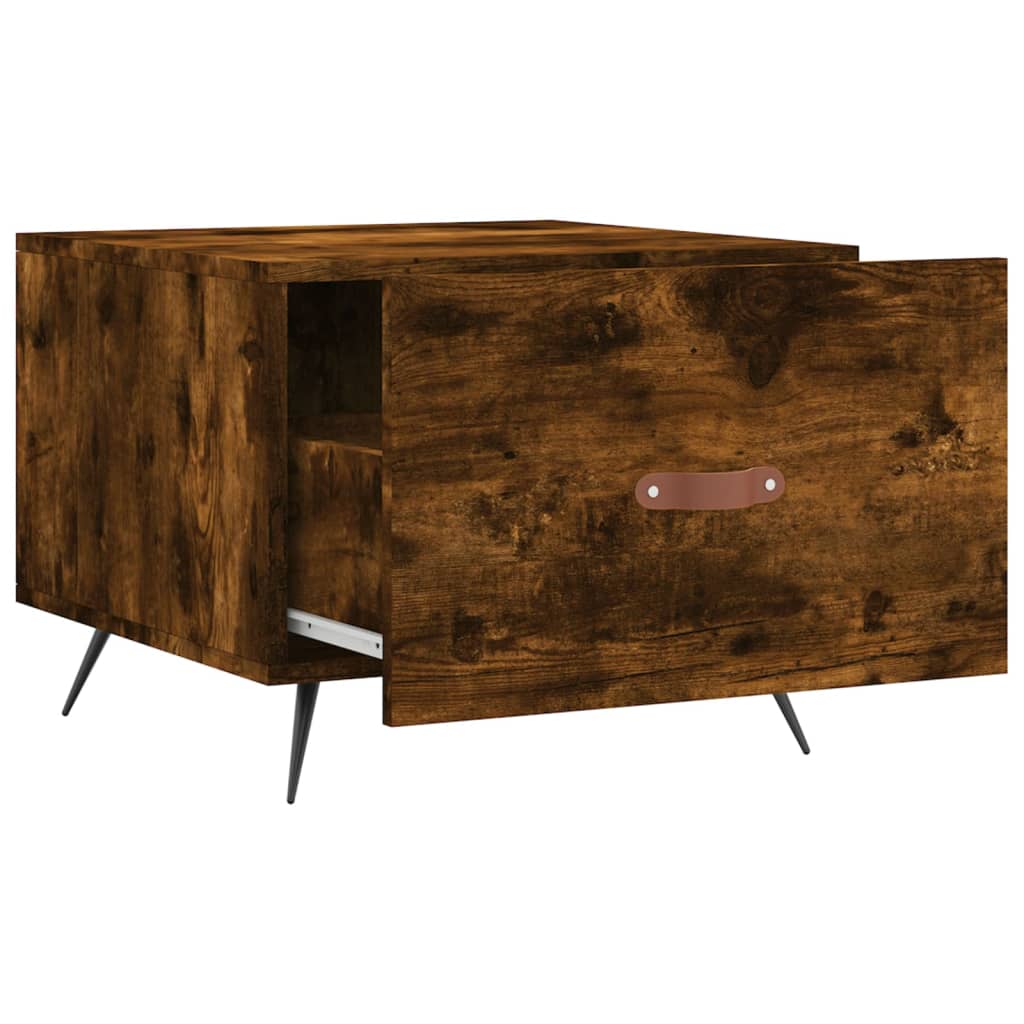 Coffee Table Smoked Oak 50x50x40 cm Engineered Wood