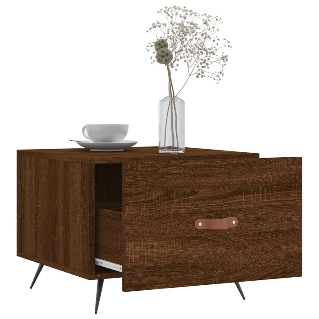 Coffee Table Brown Oak 50x50x40 cm Engineered Wood