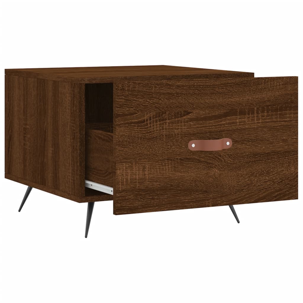Coffee Table Brown Oak 50x50x40 cm Engineered Wood