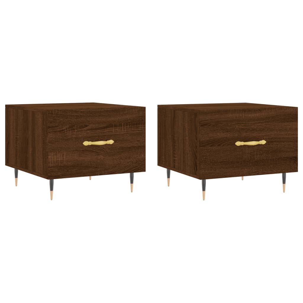 Coffee Tables 2 pcs Brown Oak 50x50x40 cm Engineered Wood