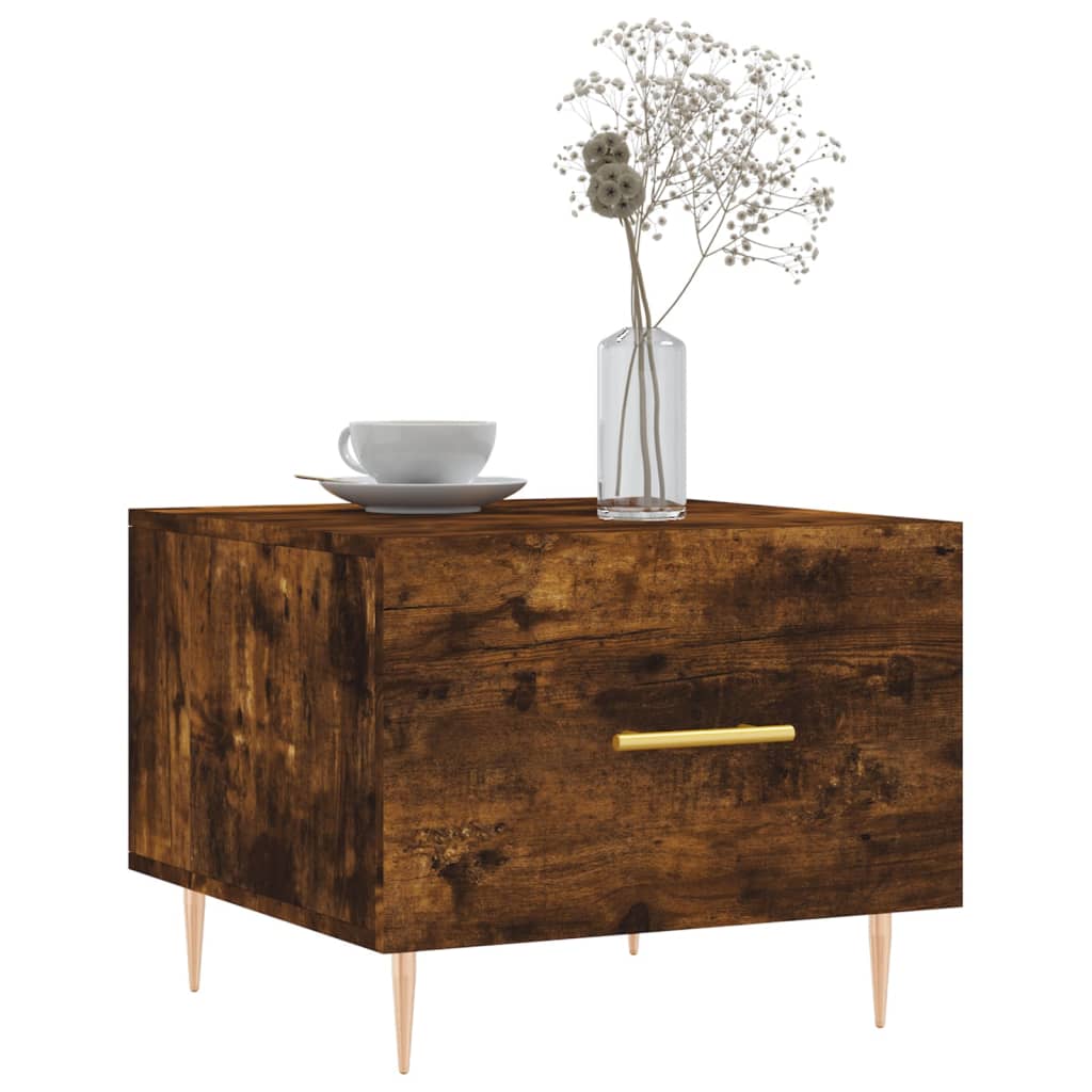 Coffee Table Smoked Oak 50x50x40 cm Engineered Wood