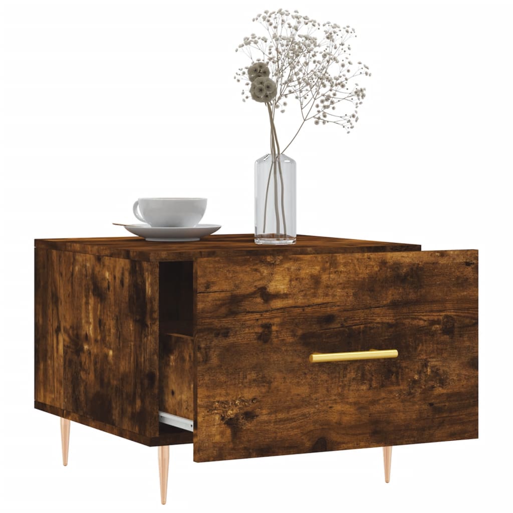 Coffee Table Smoked Oak 50x50x40 cm Engineered Wood