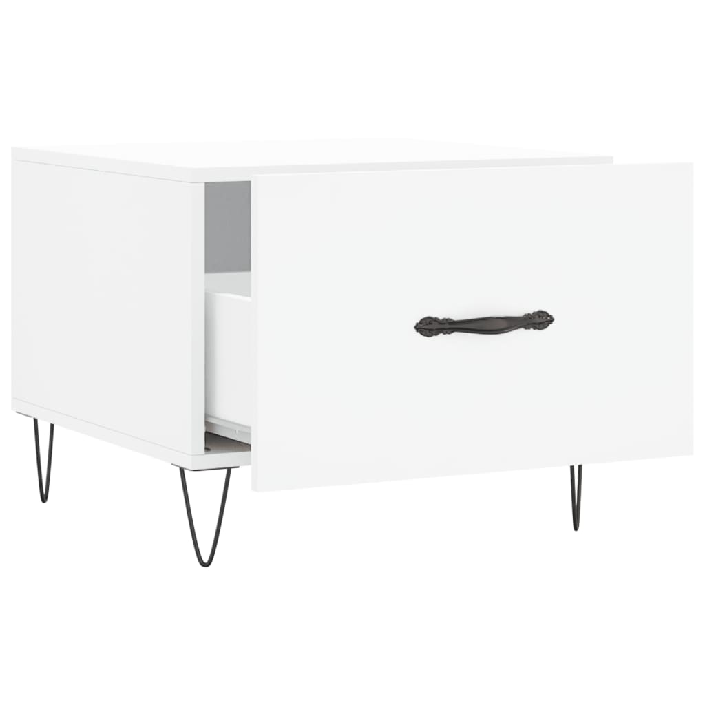 Coffee Table White 50x50x40 cm Engineered Wood