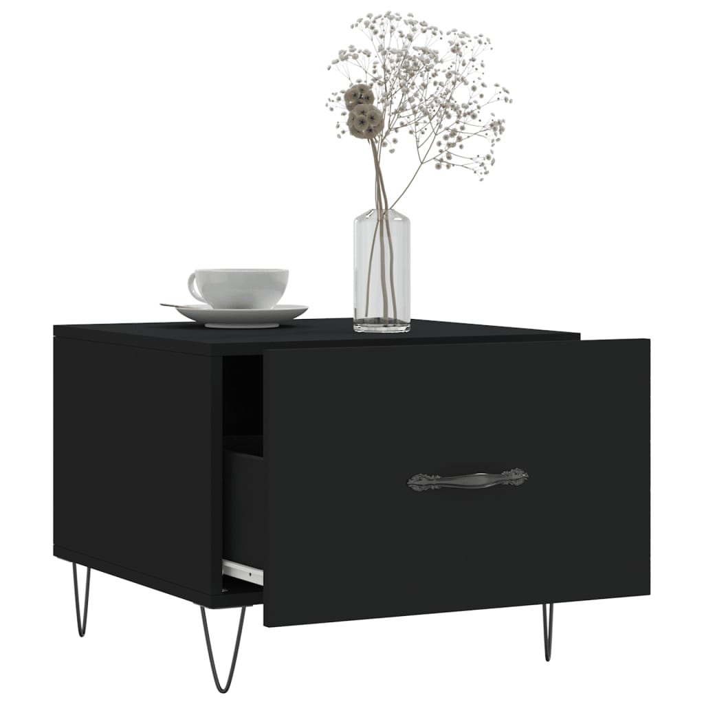Coffee Table Black 50x50x40 cm Engineered Wood