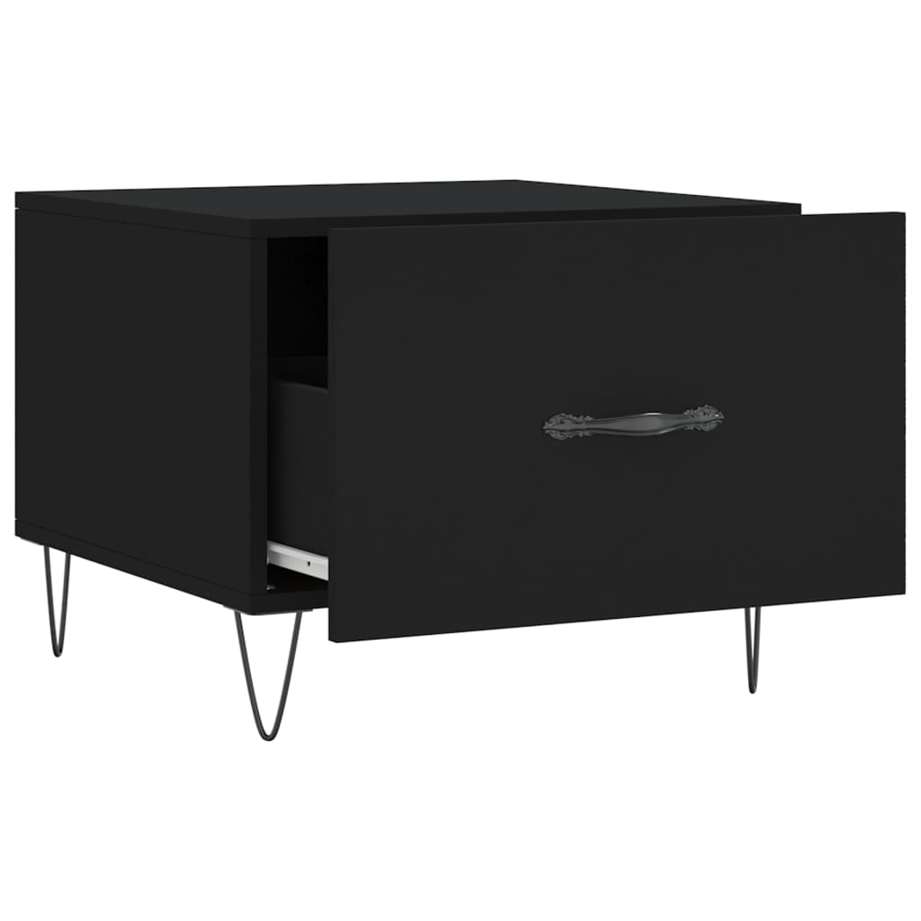 Coffee Table Black 50x50x40 cm Engineered Wood