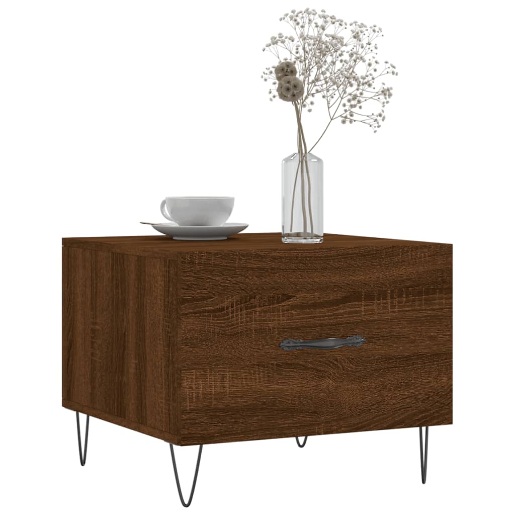 Coffee Table Brown Oak 50x50x40 cm Engineered Wood