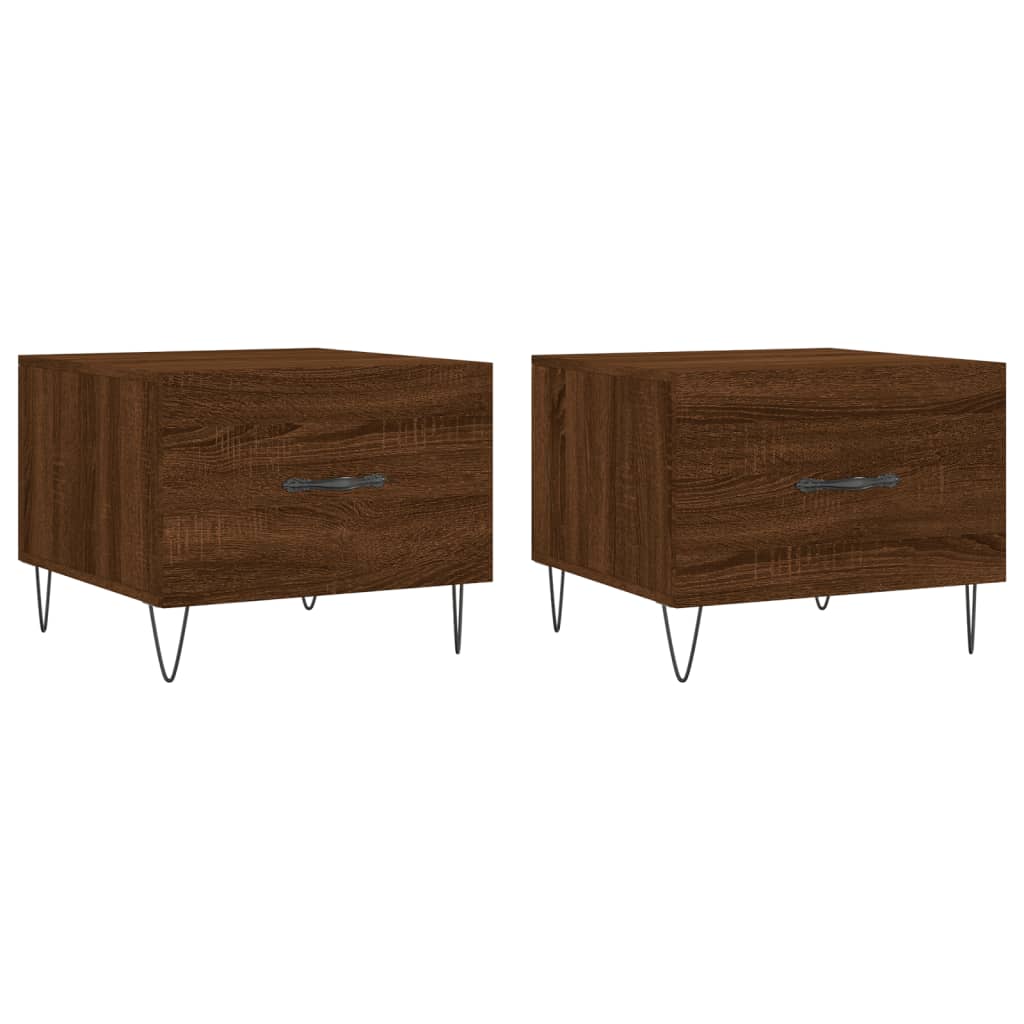 Coffee Tables 2 pcs Brown Oak 50x50x40 cm Engineered Wood
