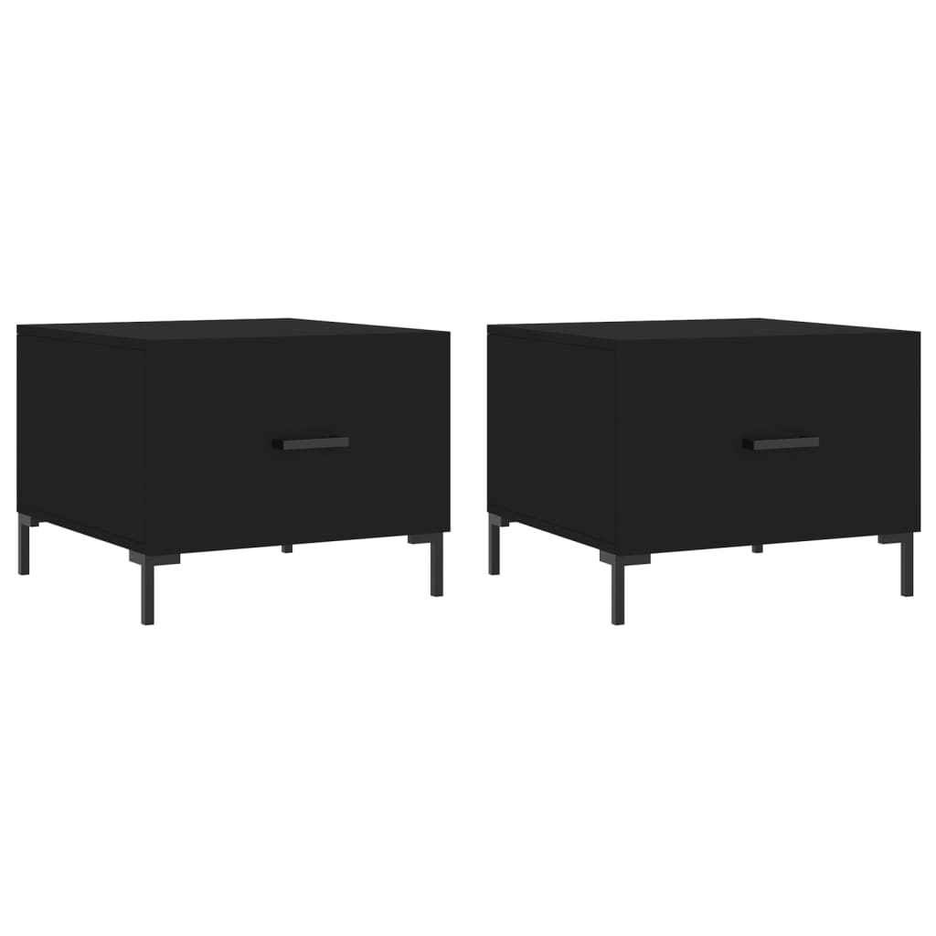Coffee Tables 2 pcs Black 50x50x40 cm Engineered Wood