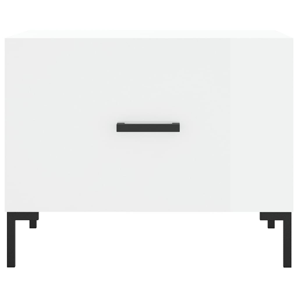 Coffee Table High Gloss White 50x50x40 cm Engineered Wood