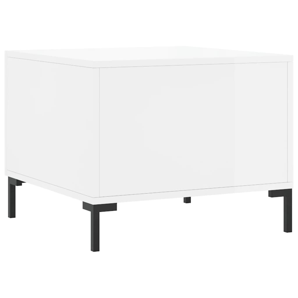 Coffee Table High Gloss White 50x50x40 cm Engineered Wood