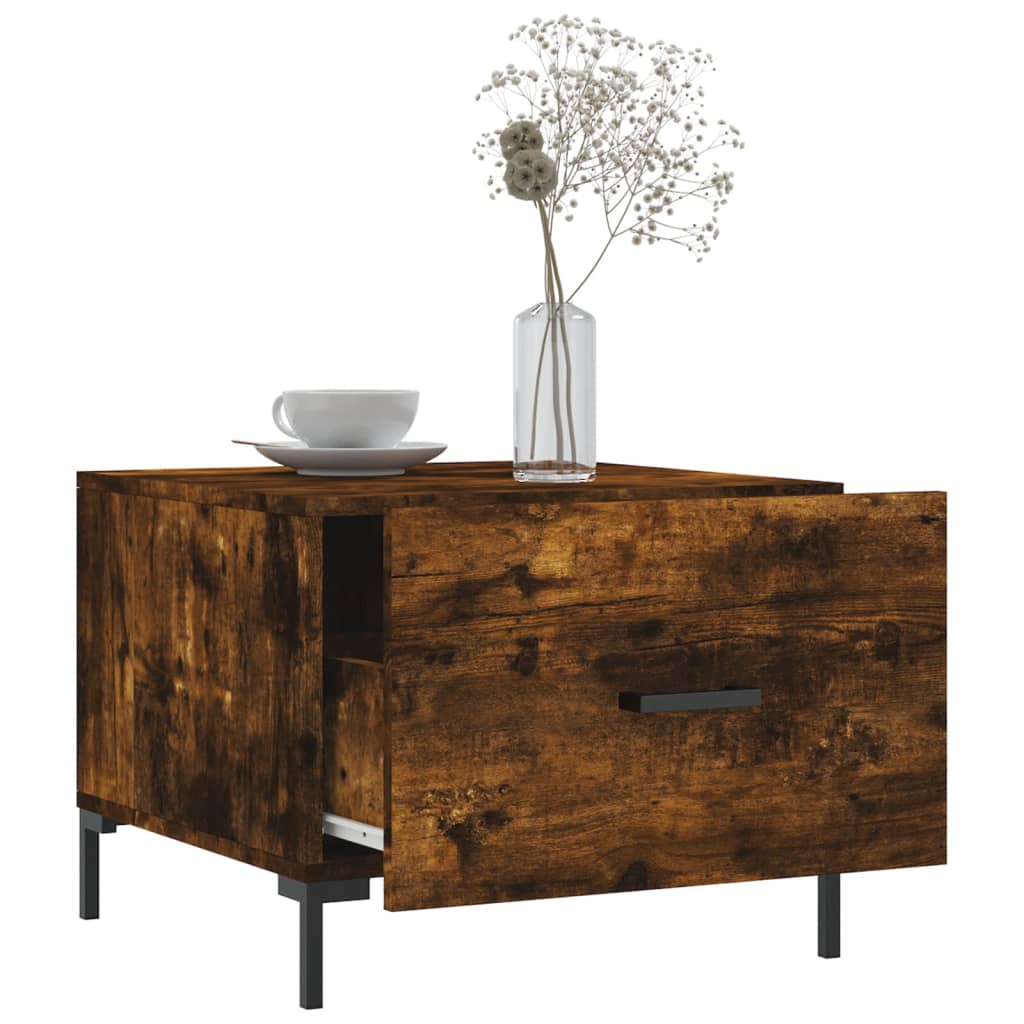Coffee Table Smoked Oak 50x50x40 cm Engineered Wood