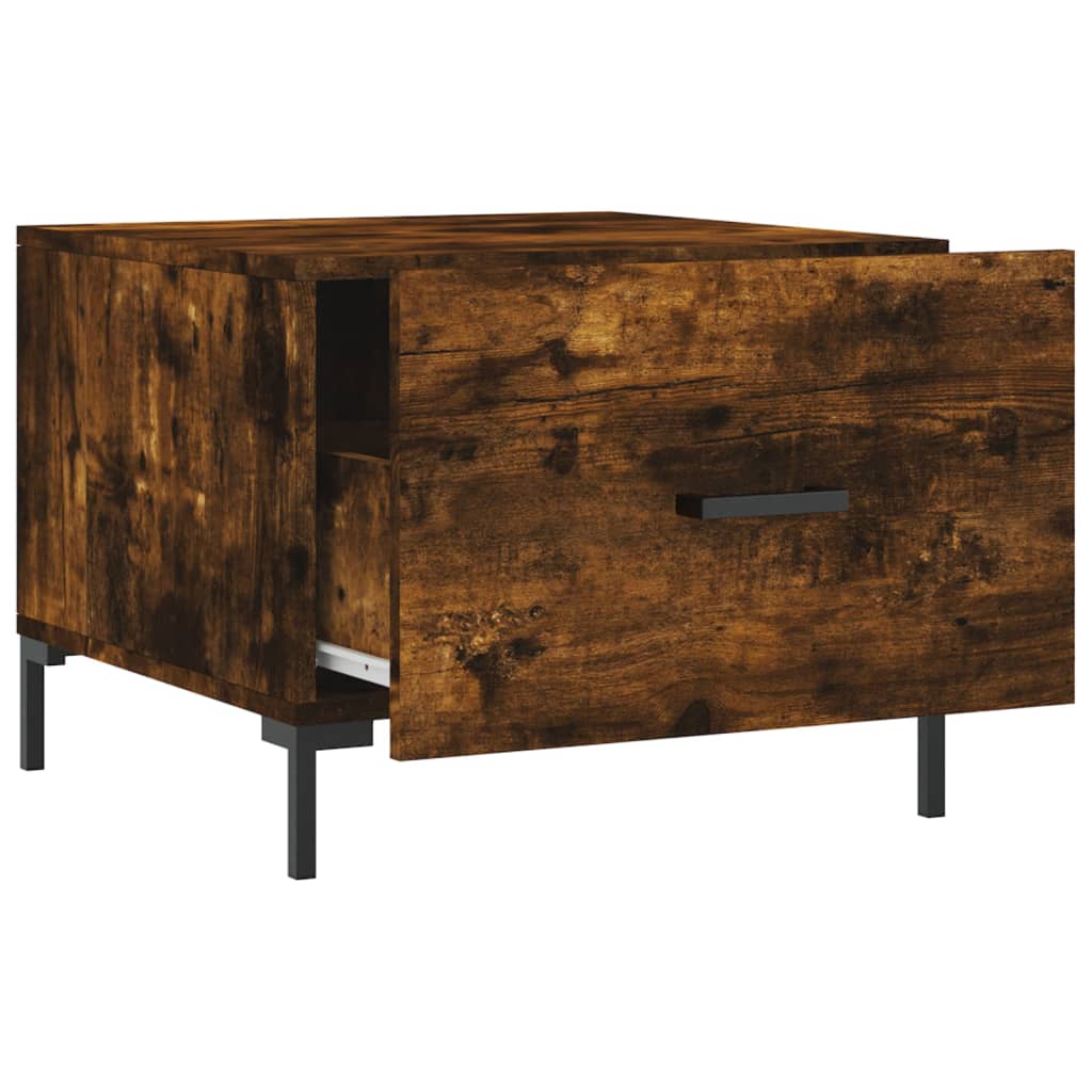 Coffee Table Smoked Oak 50x50x40 cm Engineered Wood