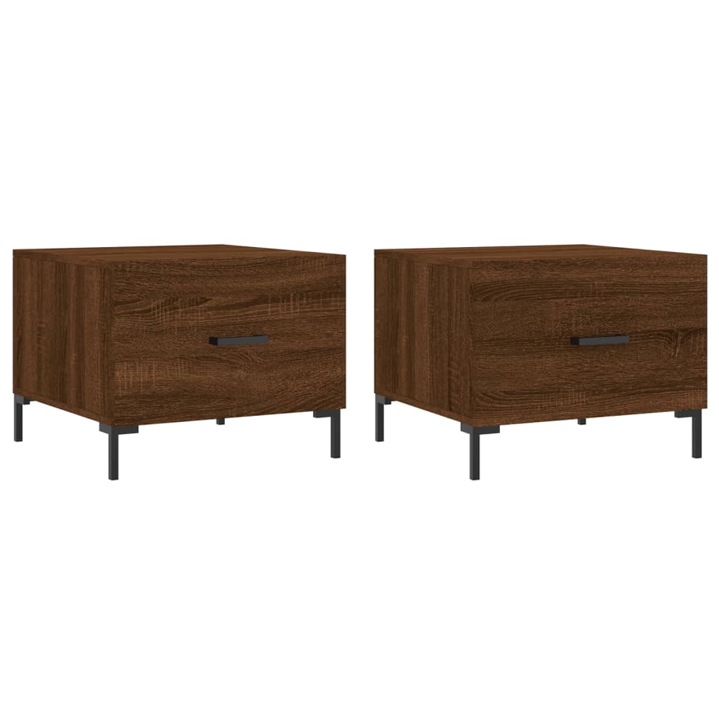 Coffee Tables 2 pcs Brown Oak 50x50x40 cm Engineered Wood
