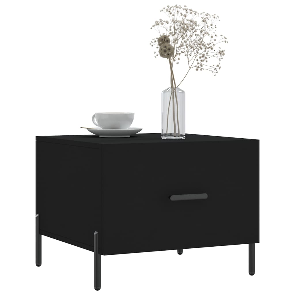 Coffee Table Black 50x50x40 cm Engineered Wood