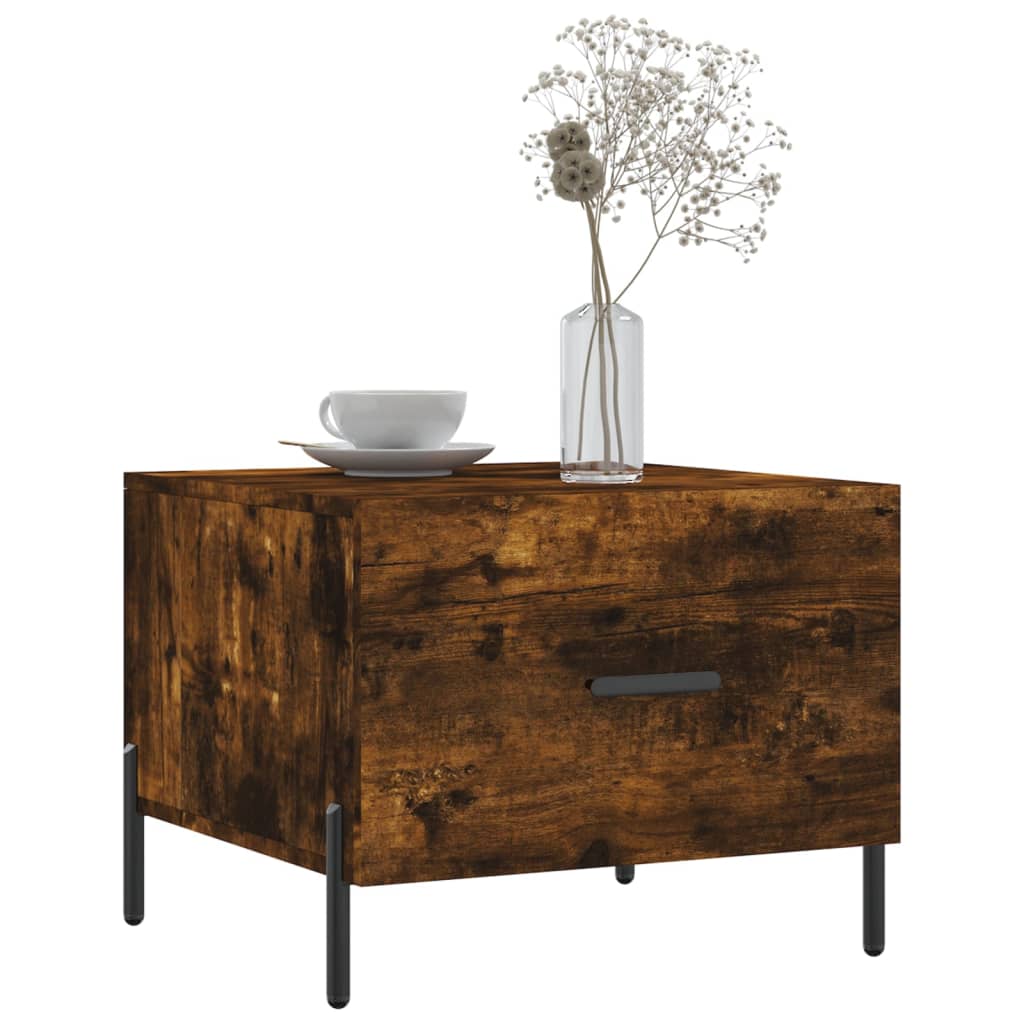 Coffee Table Smoked Oak 50x50x40 cm Engineered Wood