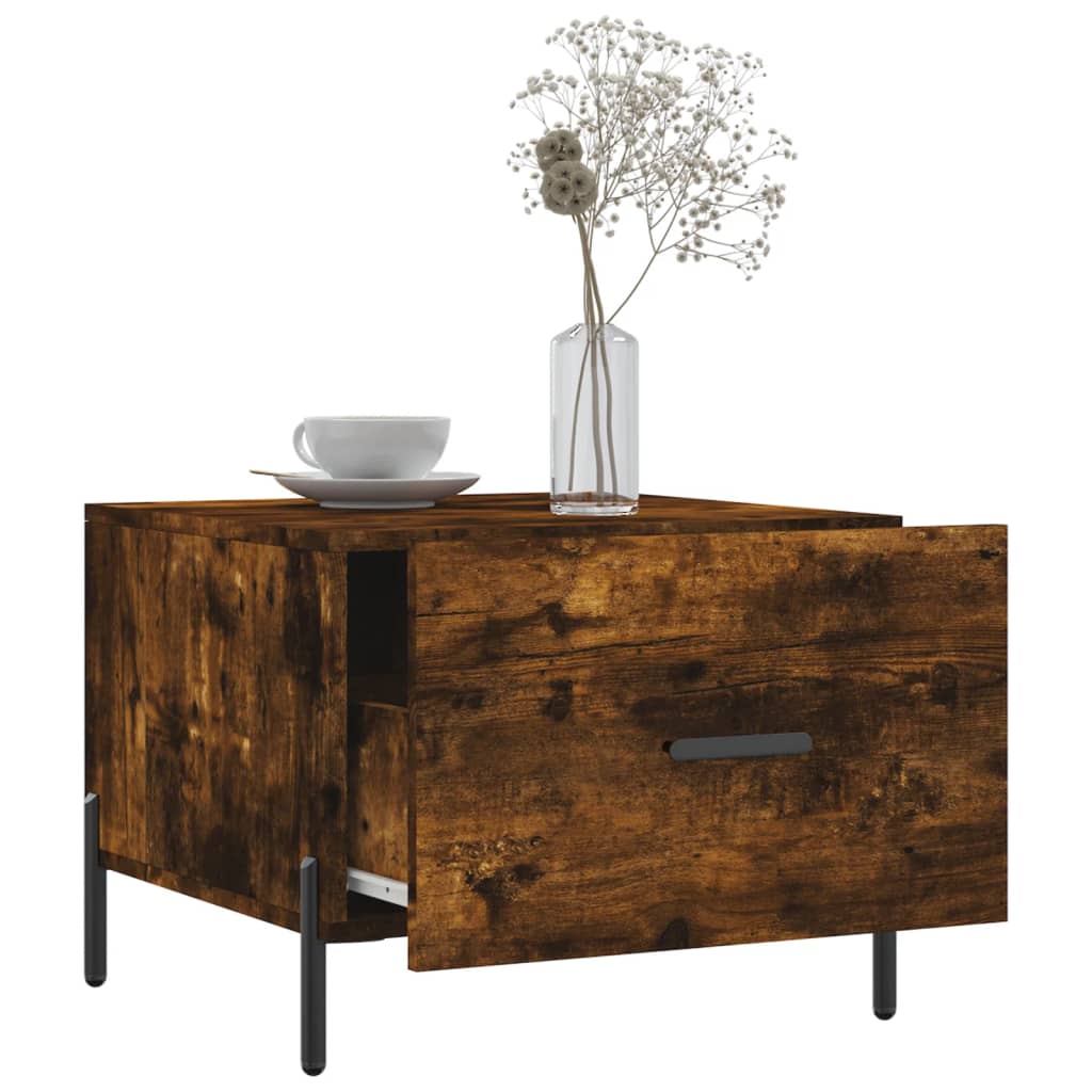 Coffee Table Smoked Oak 50x50x40 cm Engineered Wood