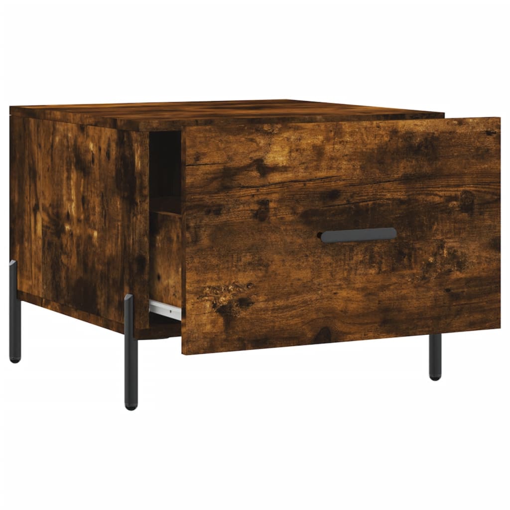 Coffee Table Smoked Oak 50x50x40 cm Engineered Wood