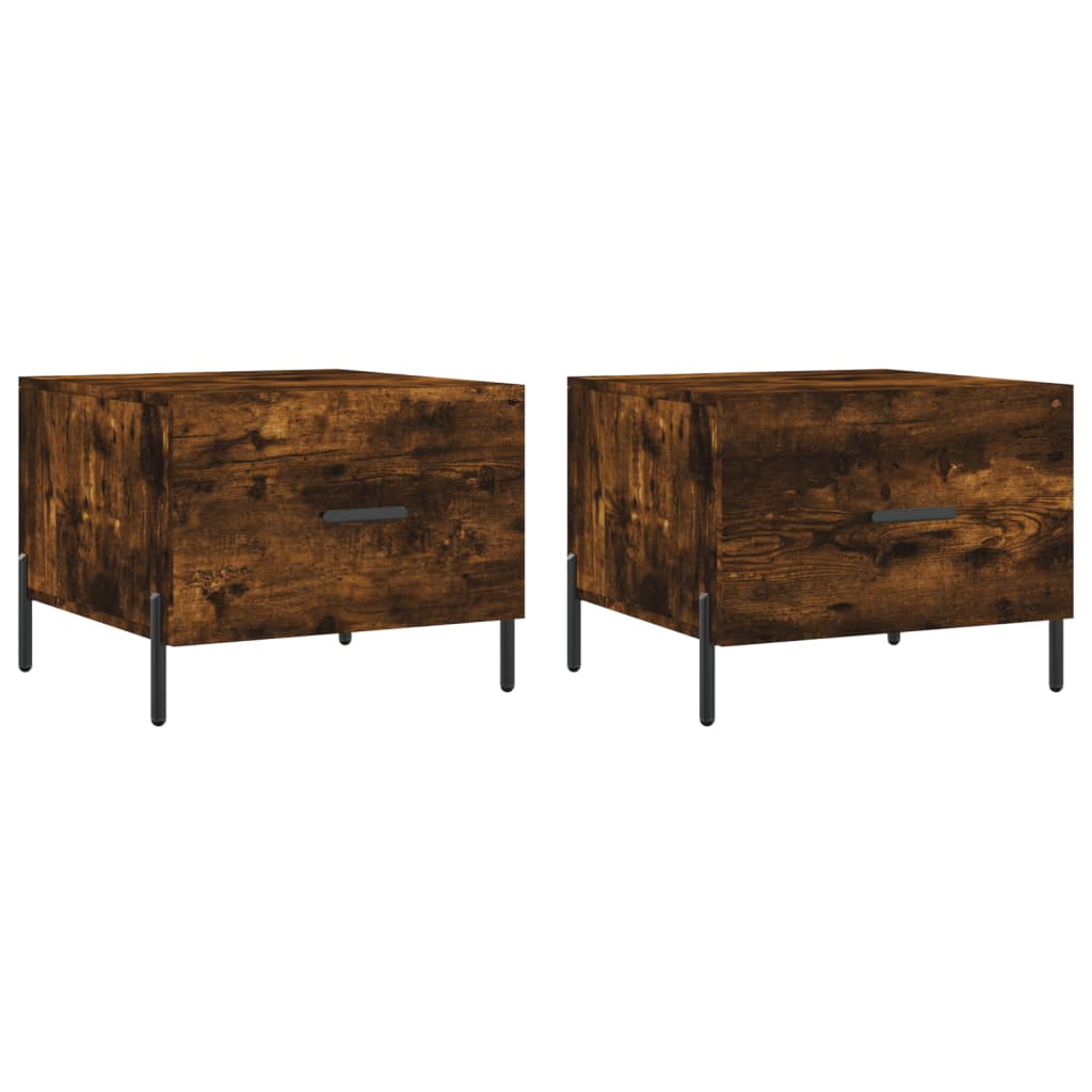 Coffee Tables 2 pcs Smoked Oak 50x50x40 cm Engineered Wood