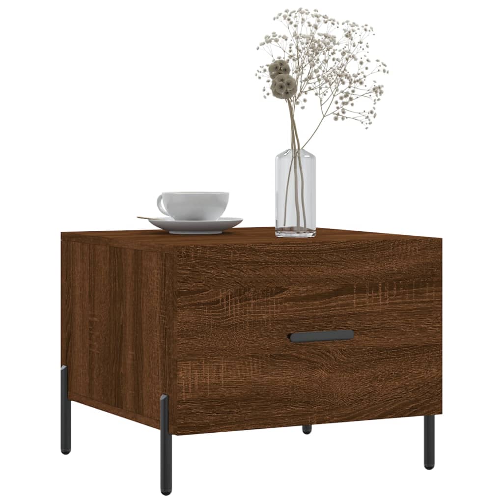 Coffee Table Brown Oak 50x50x40 cm Engineered Wood