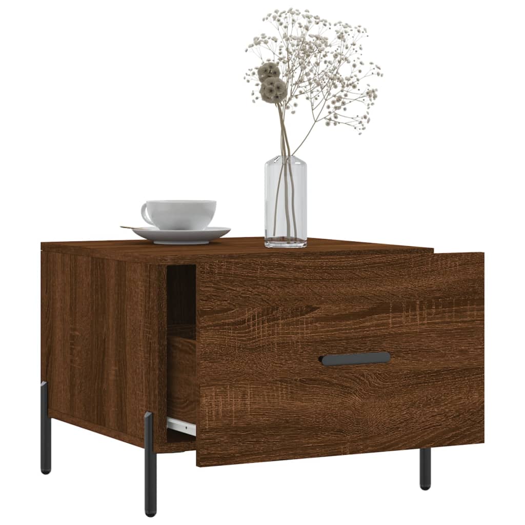 Coffee Table Brown Oak 50x50x40 cm Engineered Wood