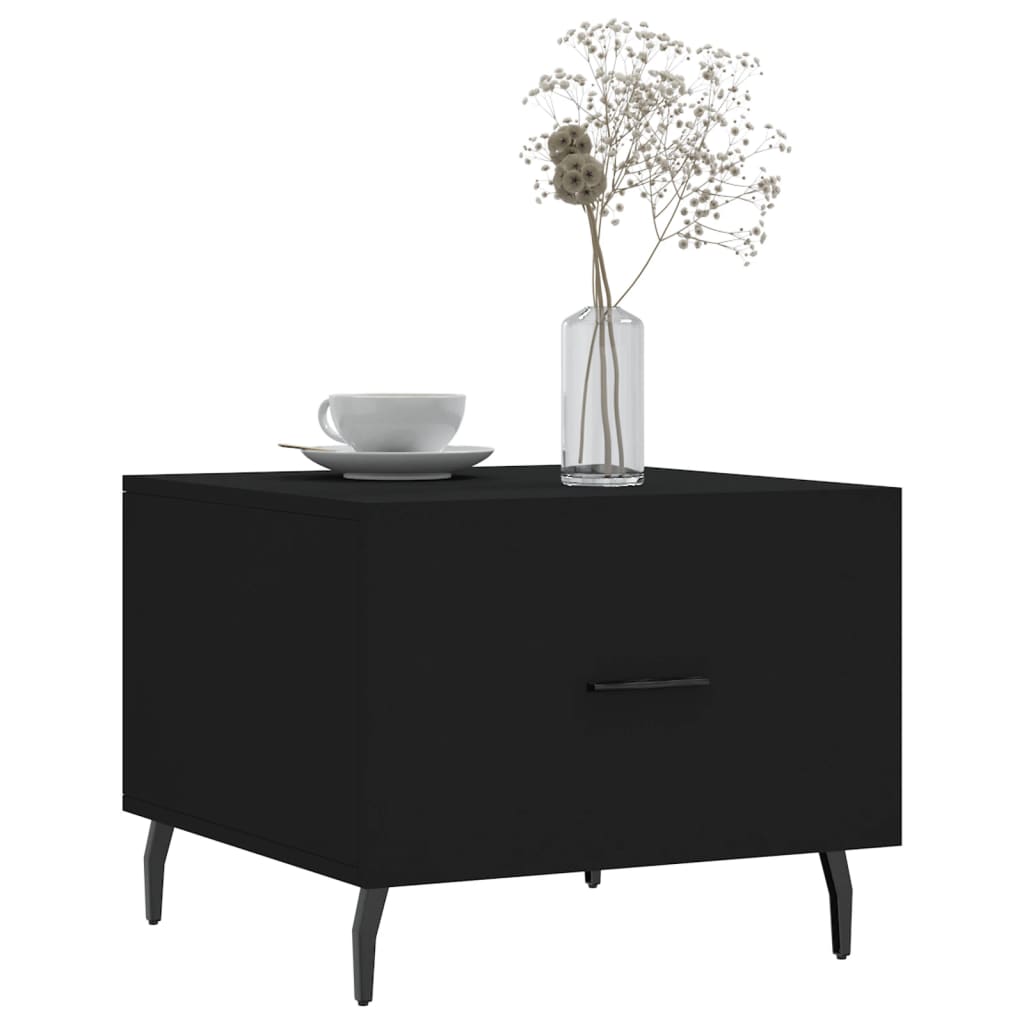 Coffee Table Black 50x50x40 cm Engineered Wood