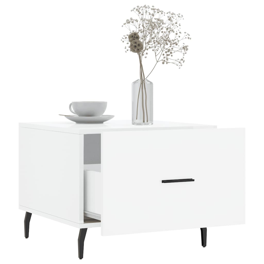 Coffee Tables 2pcs High Gloss White 50x50x40 cm Engineered Wood