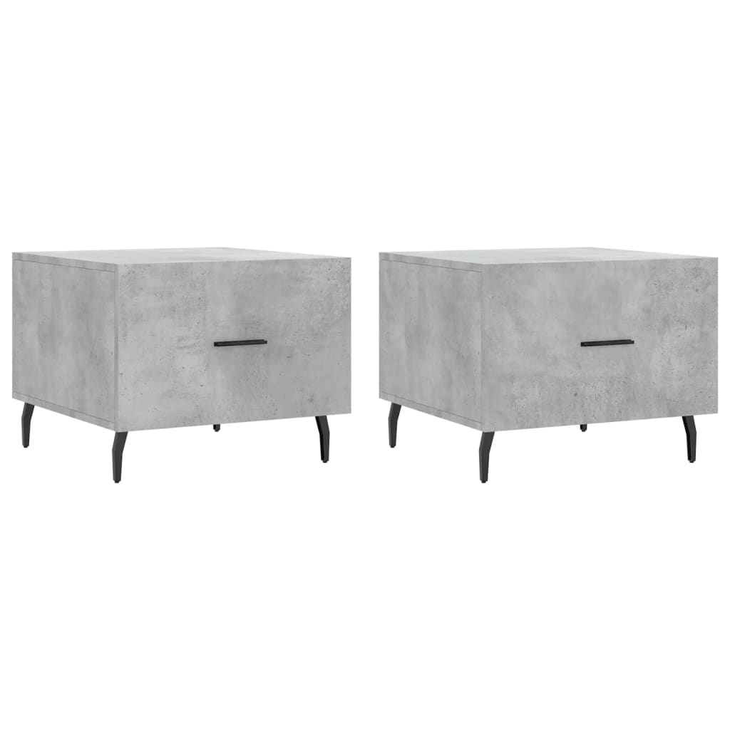 Coffee Tables 2 pcs Concrete Grey 50x50x40 cm Engineered Wood
