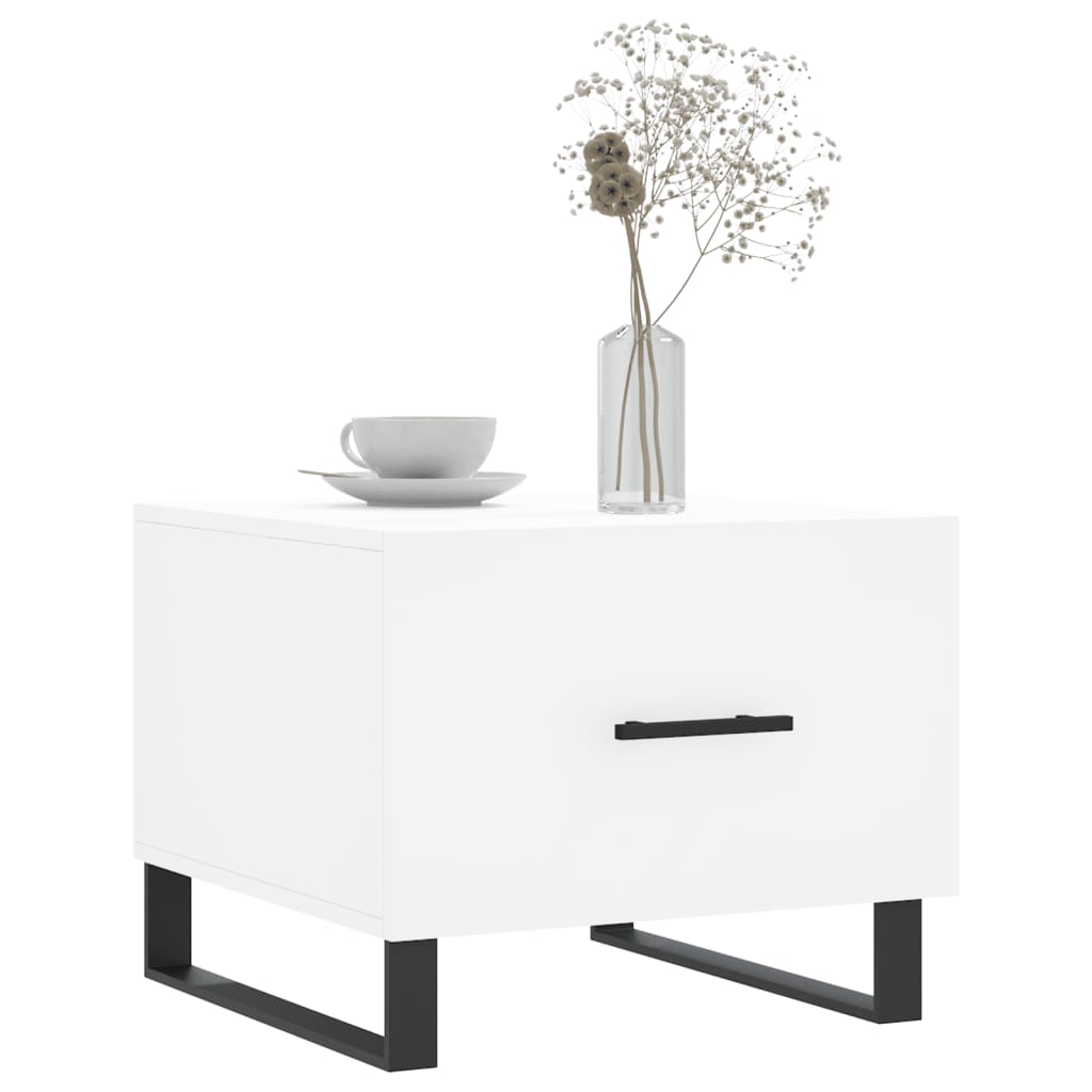Coffee Table White 50x50x40 cm Engineered Wood