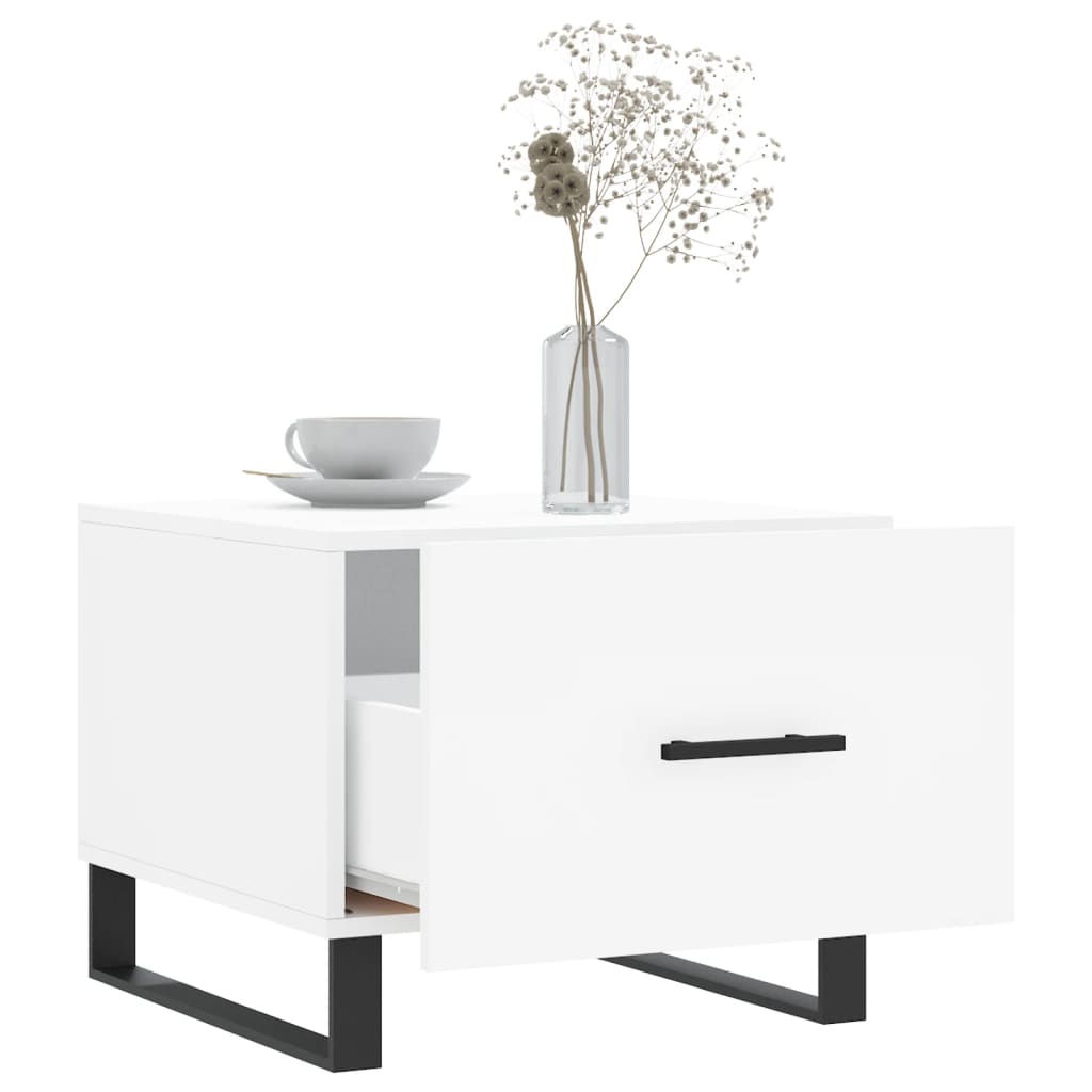 Coffee Table White 50x50x40 cm Engineered Wood