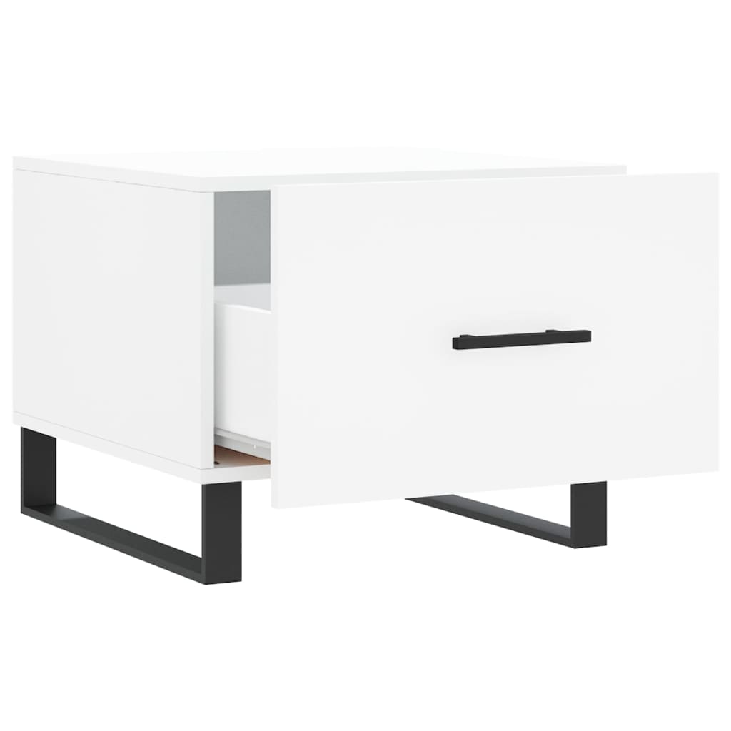 Coffee Table White 50x50x40 cm Engineered Wood