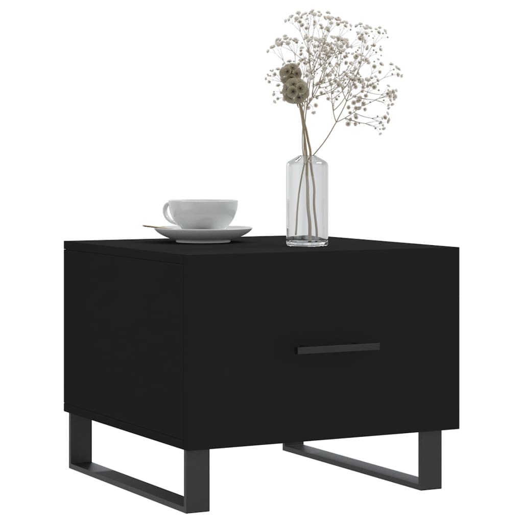 Coffee Table Black 50x50x40 cm Engineered Wood