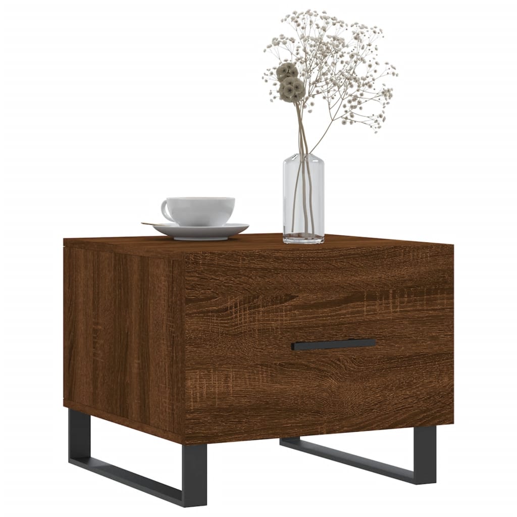 Coffee Table Brown Oak 50x50x40 cm Engineered Wood