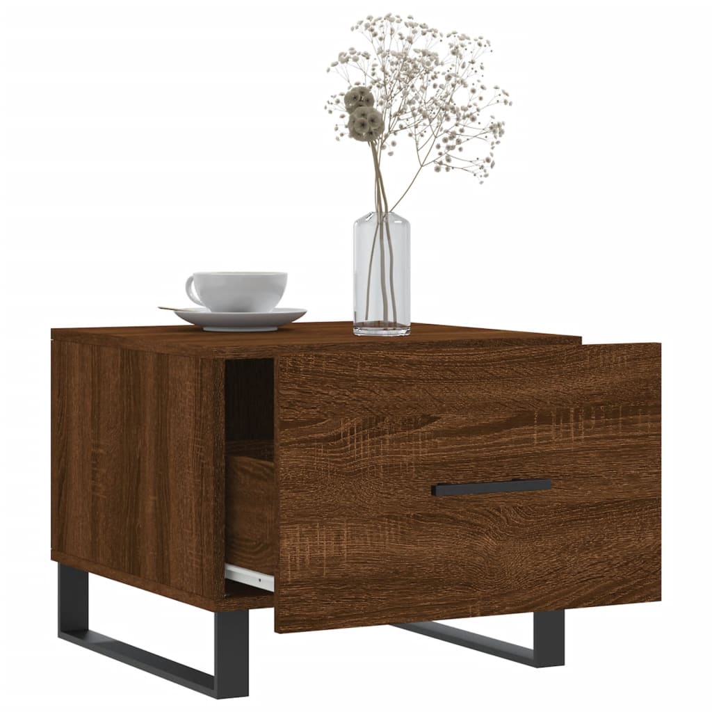 Coffee Table Brown Oak 50x50x40 cm Engineered Wood