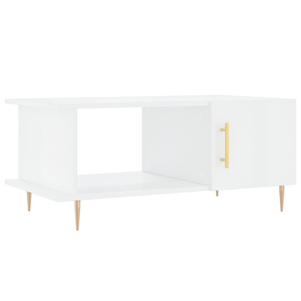 Coffee Table High Gloss White 90x50x40 cm Engineered Wood