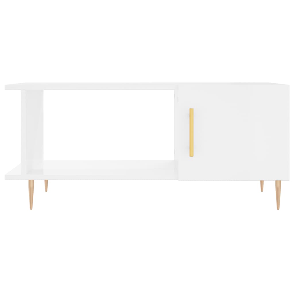 Coffee Table High Gloss White 90x50x40 cm Engineered Wood