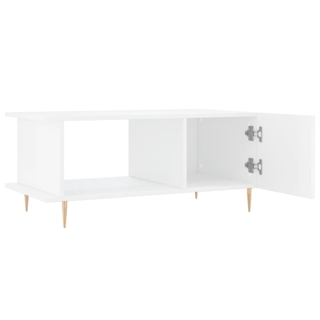 Coffee Table High Gloss White 90x50x40 cm Engineered Wood