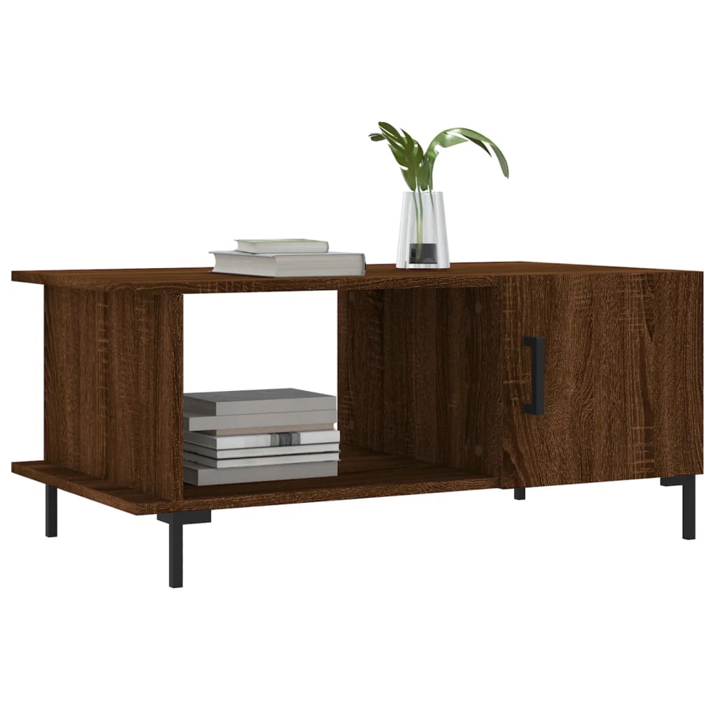 Coffee Table Brown Oak 90x50x40 cm Engineered Wood