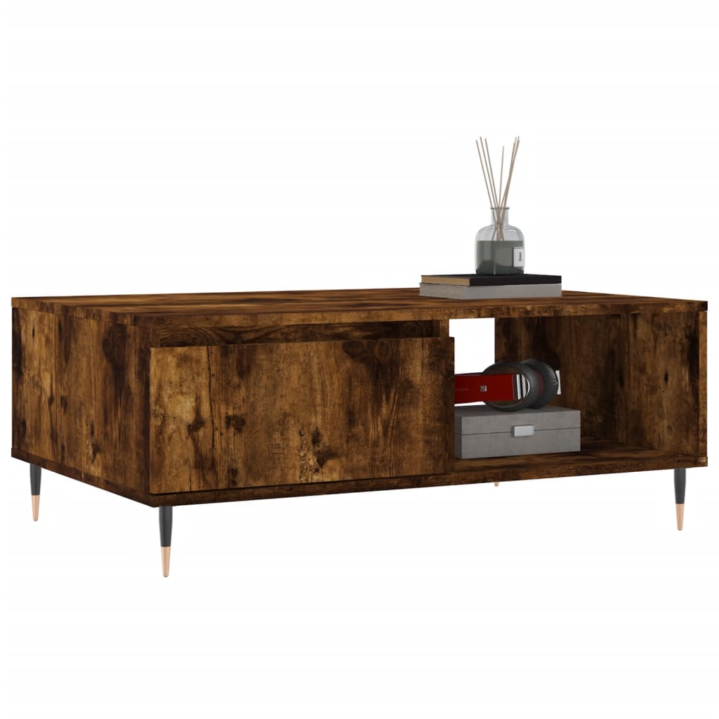 Coffee Table Smoked Oak 90x60x35 cm Engineered Wood