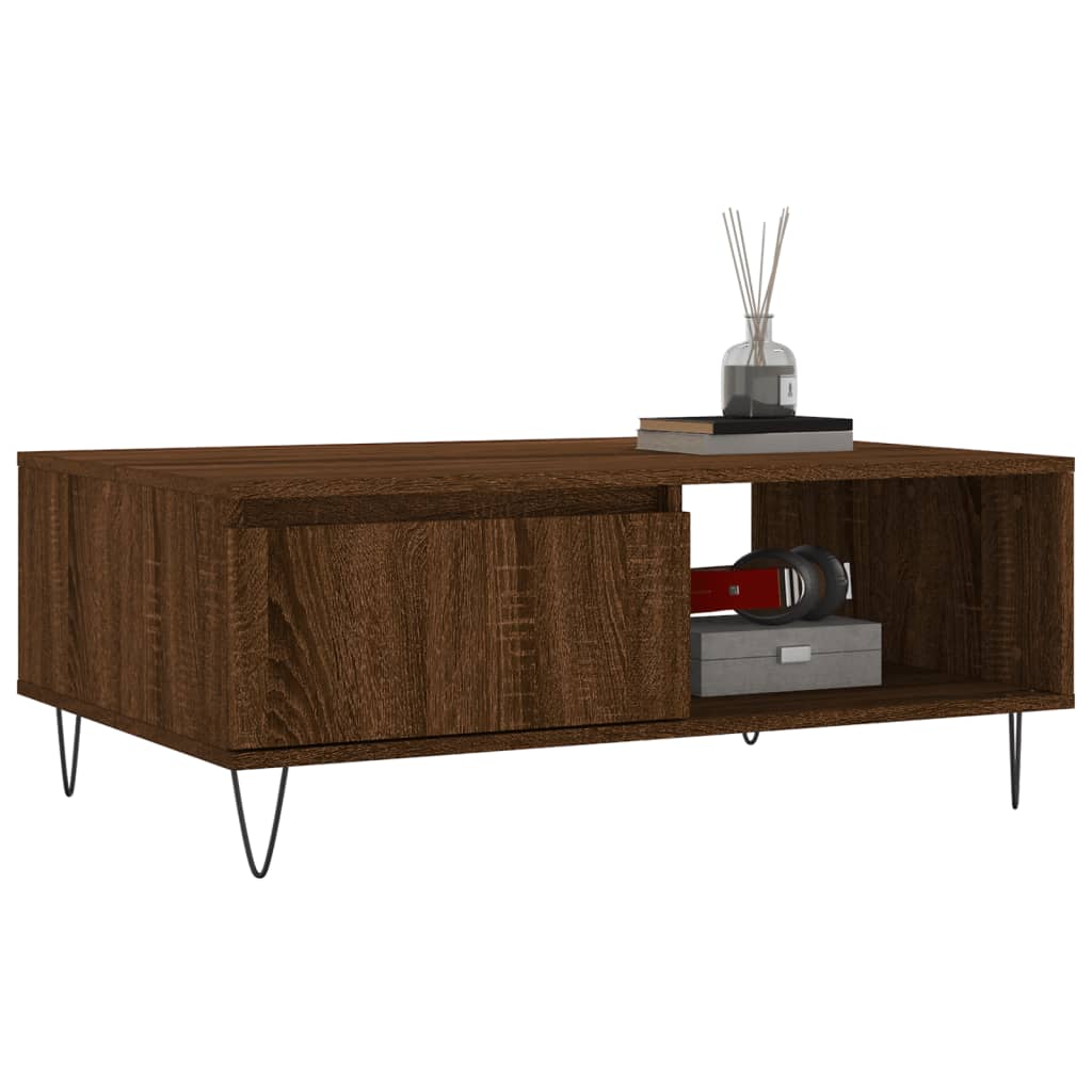 Coffee Table Brown Oak 90x60x35 cm Engineered Wood