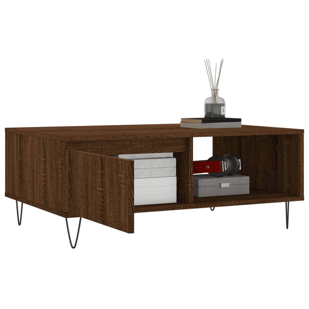 Coffee Table Brown Oak 90x60x35 cm Engineered Wood