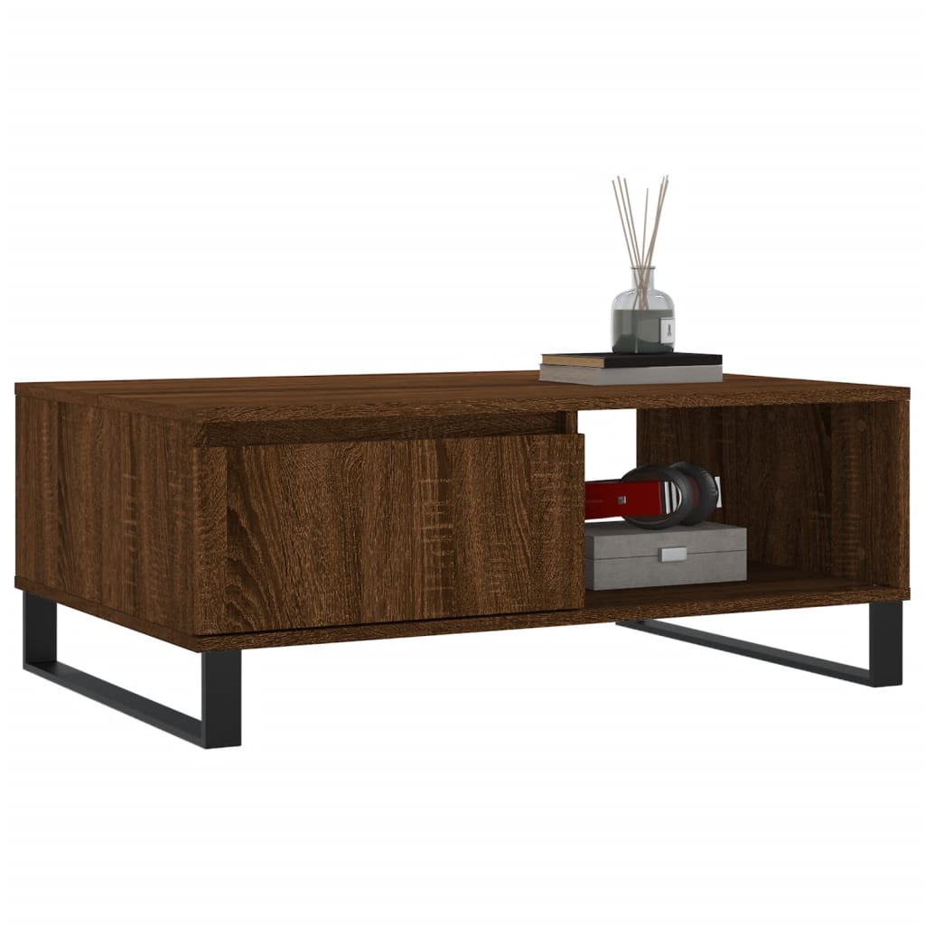 Coffee Table Brown Oak 90x60x35 cm Engineered Wood