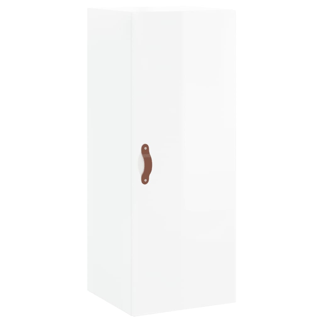 Wall Mounted Cabinet High Gloss White 34.5x34x90 cm