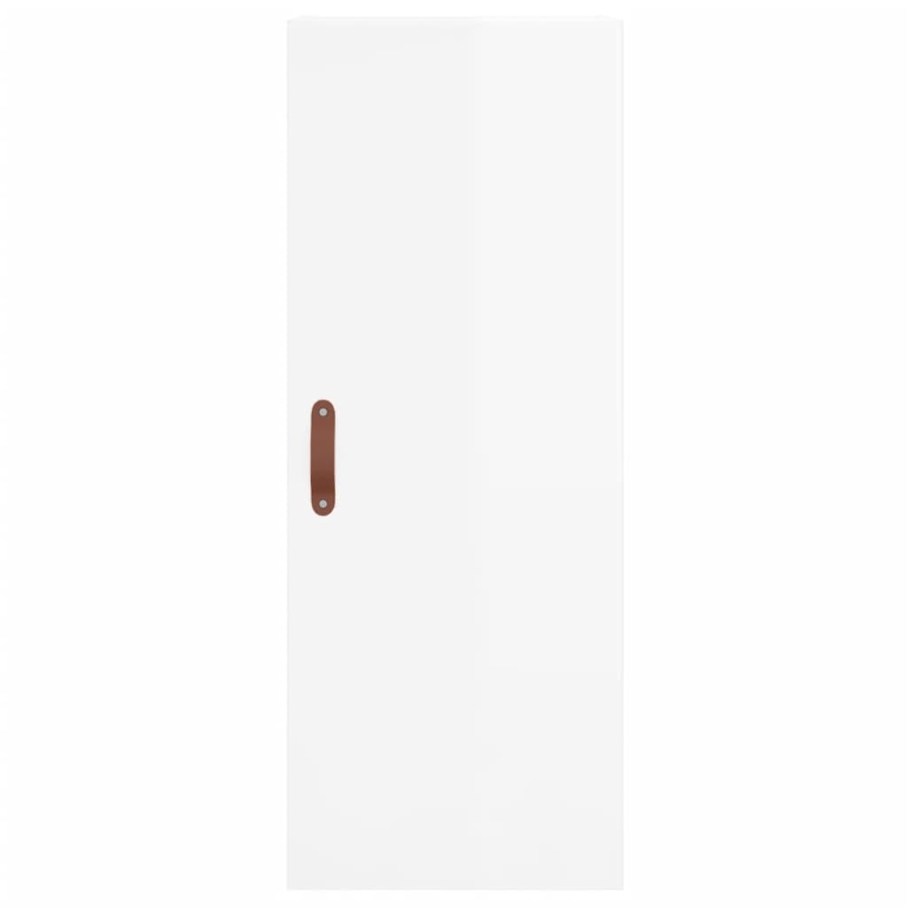 Wall Mounted Cabinet High Gloss White 34.5x34x90 cm