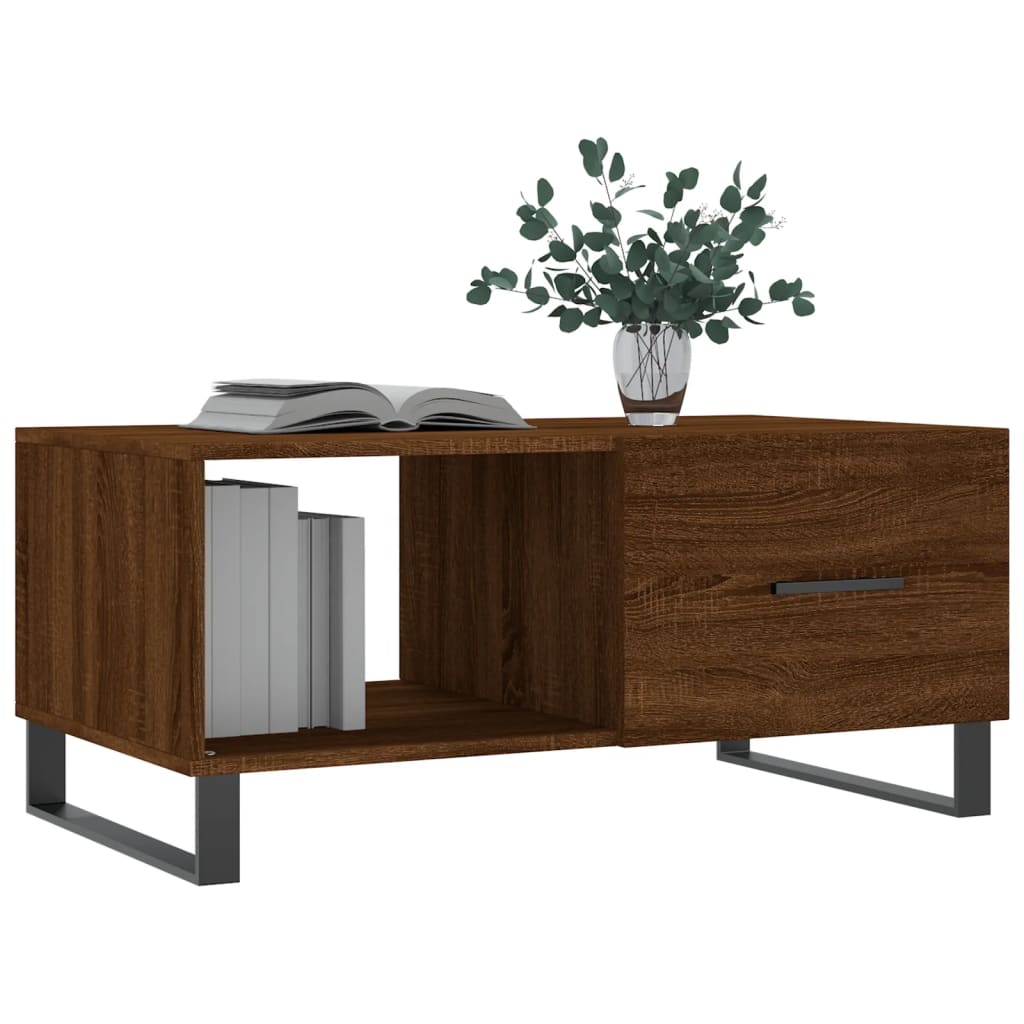 Coffee Table Brown Oak 90x50x40 cm Engineered Wood