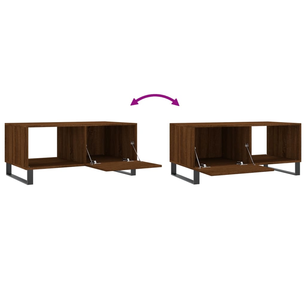 Coffee Table Brown Oak 90x50x40 cm Engineered Wood