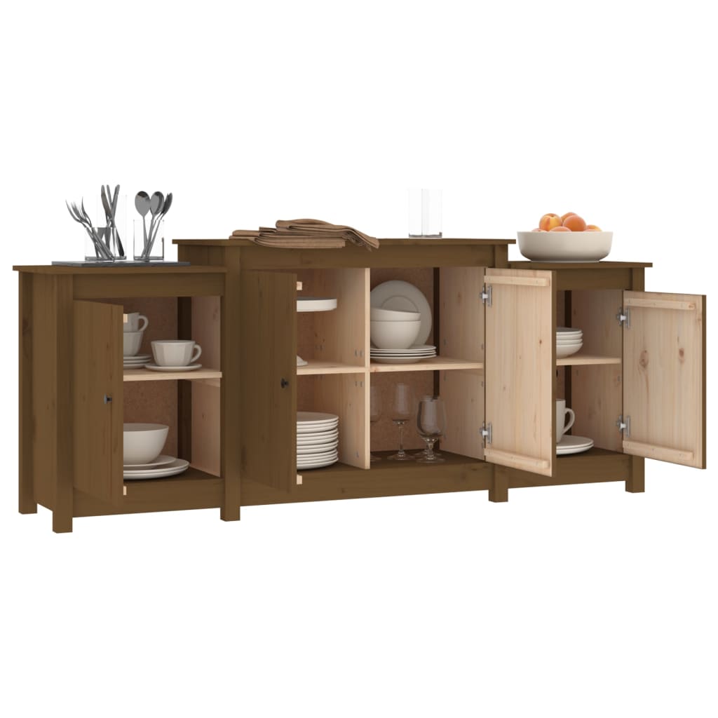 Sideboard Honey Brown 164x37x68 cm Solid Wood Pine