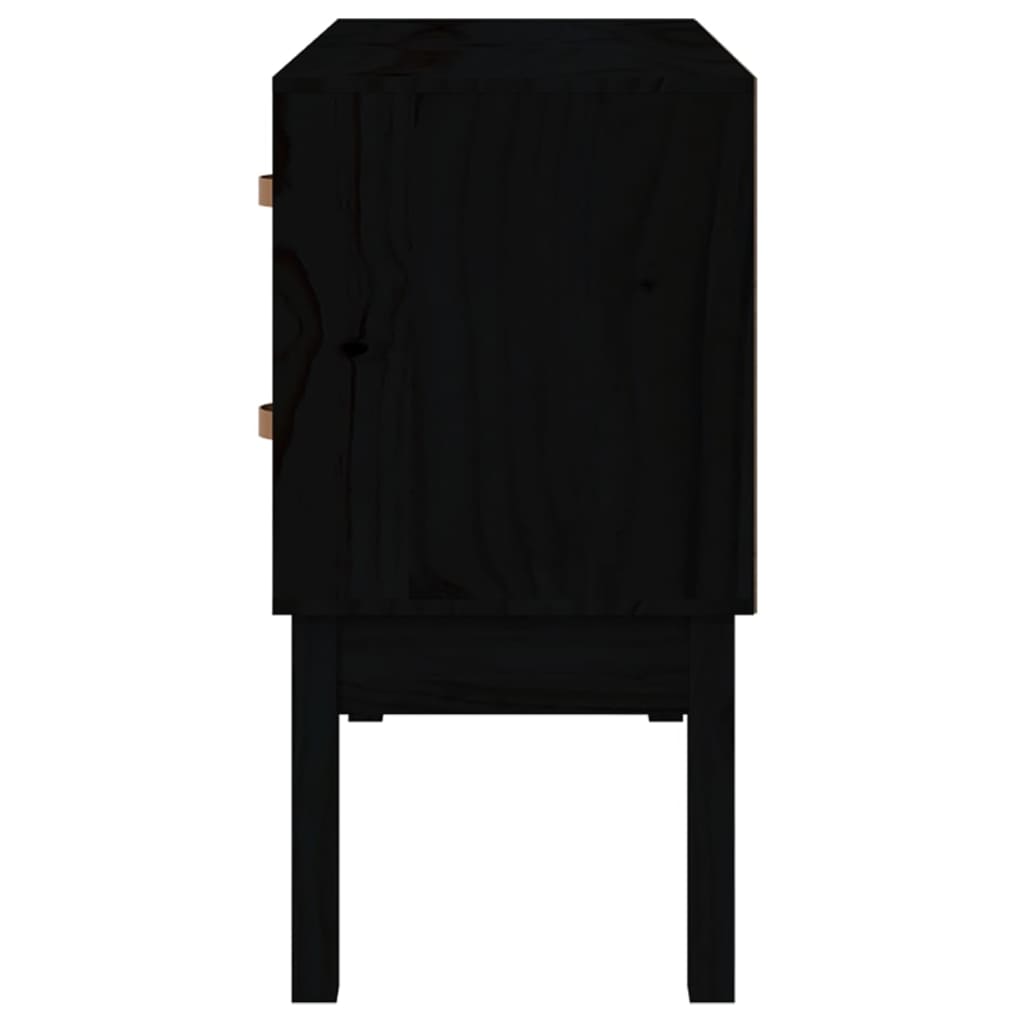 Console Cabinet Black 90x40x78 cm Solid Wood Pine