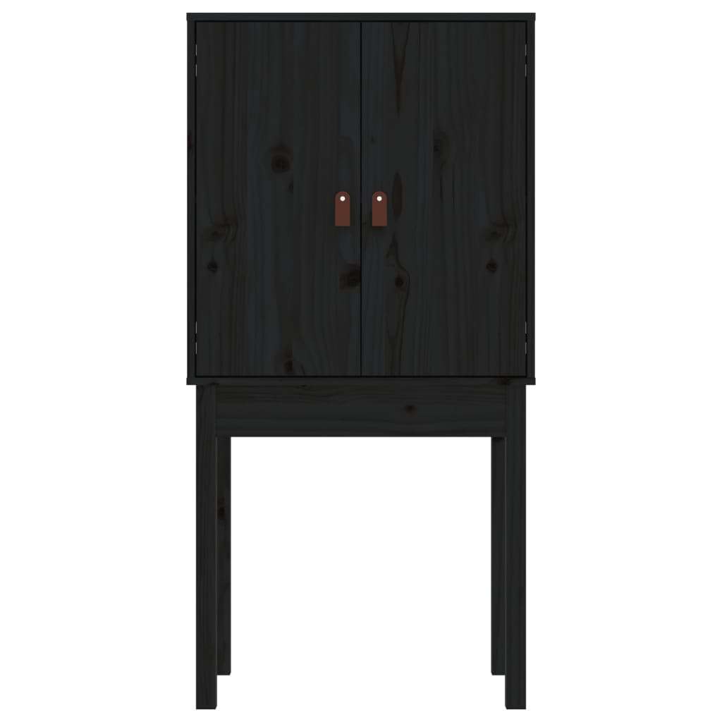 Highboard Black 60x40x120 cm Solid Wood Pine